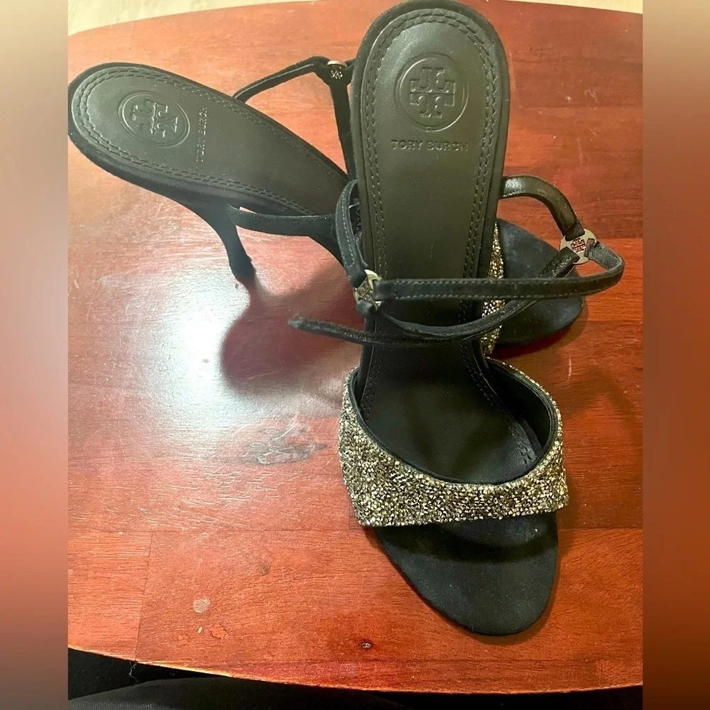 Tory Burch Glitter Heel Sandal, SZ 10M